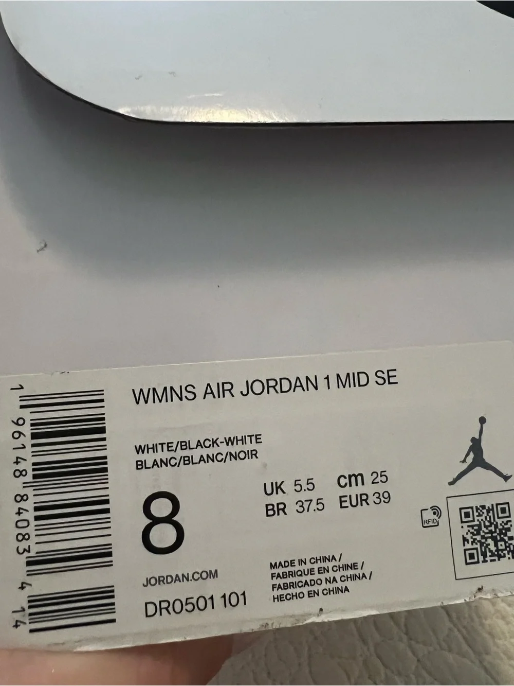 Nike Air Jordan 1 Mid “Black & White Split” Womens 8